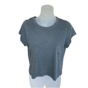 Ksubi Cropped Baby T-Shirt Tee Women's Short Sleeves Logo Streetwear Gray Small